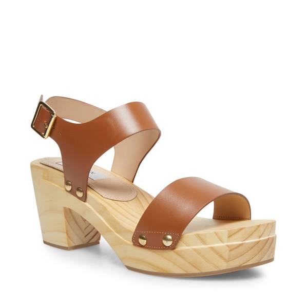 Steve Madden Fabee Cognac Leren Heel Hakken Dames Bruin | SM-421SN