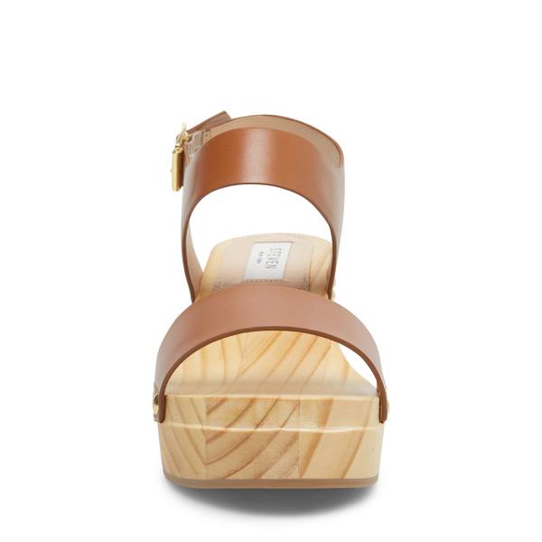 Steve Madden Fabee Cognac Leren Heel Hakken Dames Bruin | SM-421SN