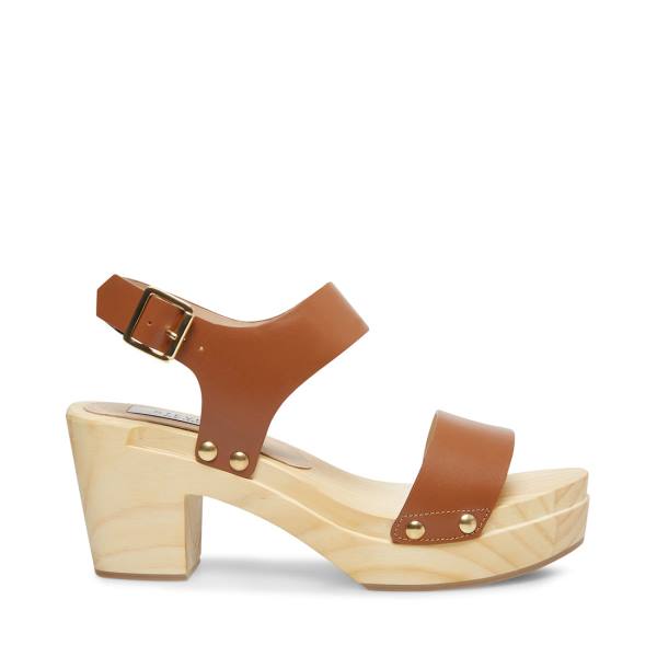 Steve Madden Fabee Cognac Leren Heel Hakken Dames Bruin | SM-421SN