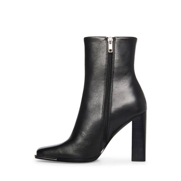 Steve Madden Falcon Leren Enkellaarsjes Dames Zwart | SM-307RD