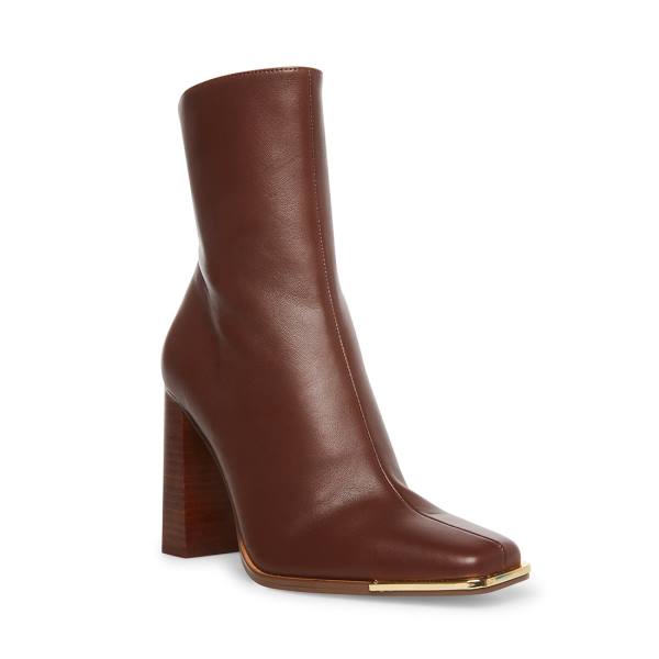 Steve Madden Falcon Leren Enkellaarsjes Dames Bruin | SM-540UY