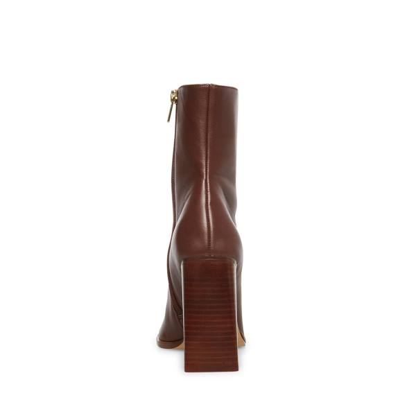 Steve Madden Falcon Leren Enkellaarsjes Dames Bruin | SM-540UY