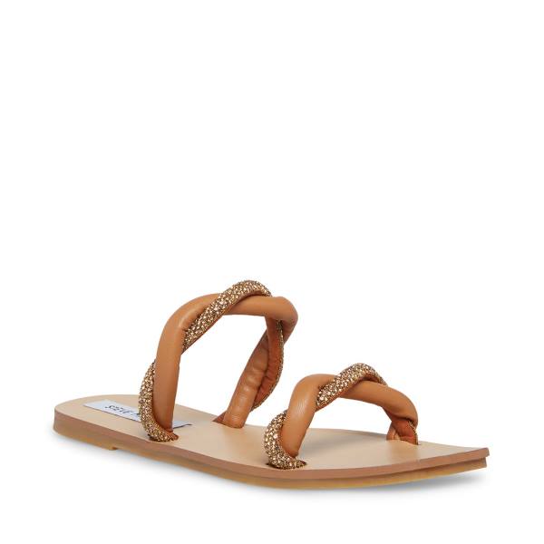 Steve Madden Flipped Cognac Sandalen Dames Bruin Gekleurd | SM-176HJ