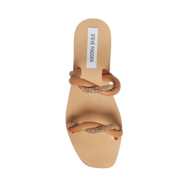 Steve Madden Flipped Cognac Sandalen Dames Bruin Gekleurd | SM-176HJ