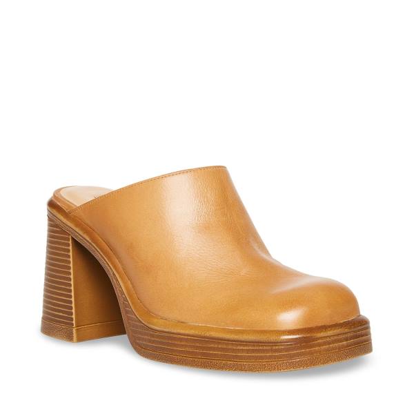 Steve Madden Flirtie Tan Leren Heel Hakken Dames Bruin | SM-429HE