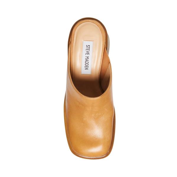 Steve Madden Flirtie Tan Leren Heel Hakken Dames Bruin | SM-429HE