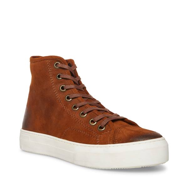 Steve Madden Forte Cognac Suede Sneakers Heren Bruin | SM-961JN