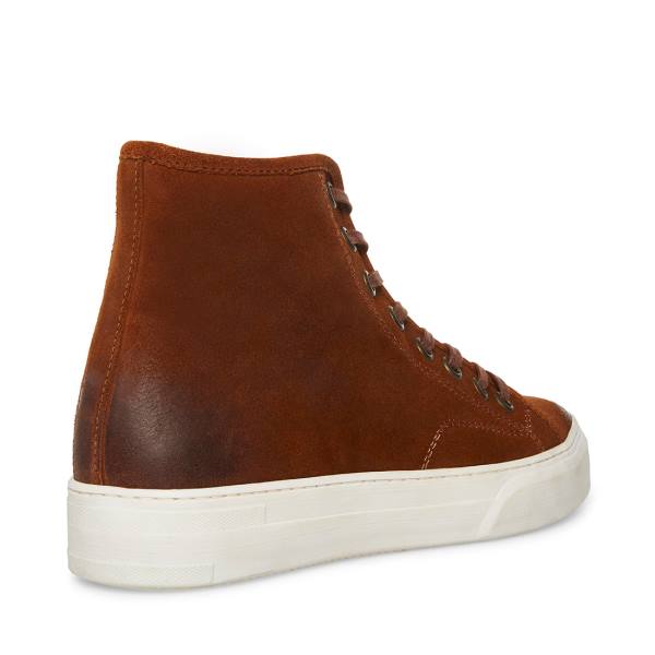 Steve Madden Forte Cognac Suede Sneakers Heren Bruin | SM-961JN