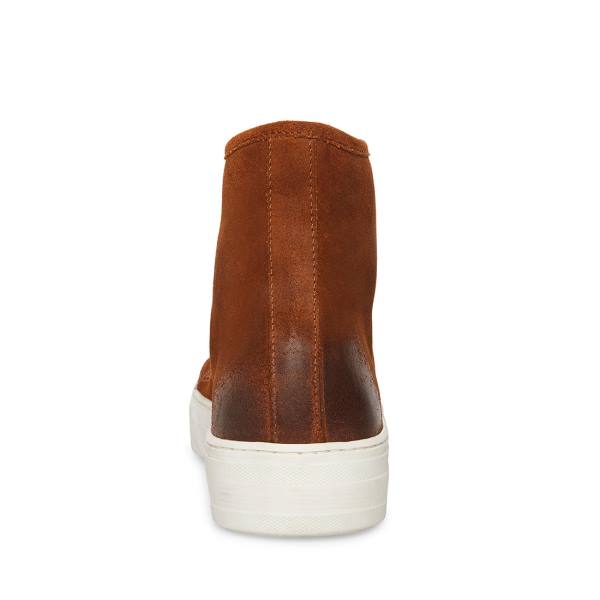 Steve Madden Forte Cognac Suede Sneakers Heren Bruin | SM-961JN