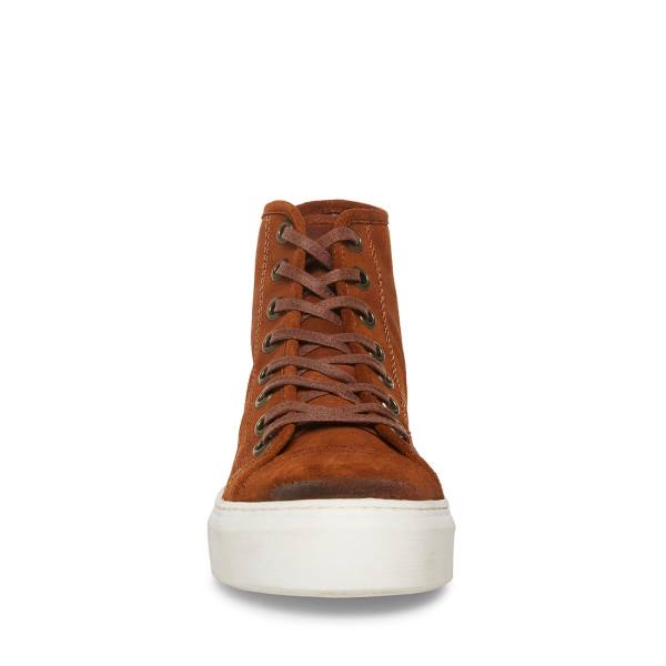 Steve Madden Forte Cognac Suede Sneakers Heren Bruin | SM-961JN