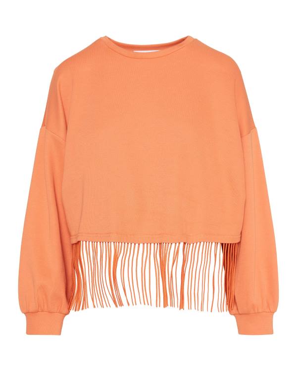 Steve Madden Fringe Crew Neck Topjes Dames Oranje | SM-023NM