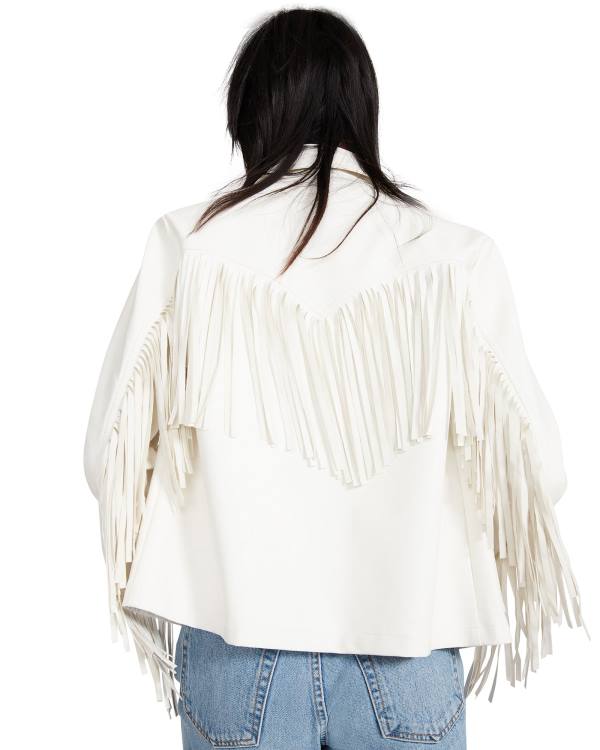 Steve Madden Fringe Jassen Dames Wit | SM-872RF