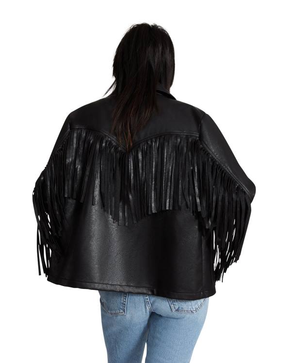 Steve Madden Fringe Jassen Dames Zwart | SM-275OK