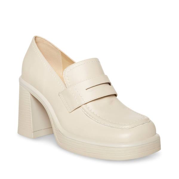 Steve Madden Fulfill Bone Leren Loafers Dames Beige | SM-147XI