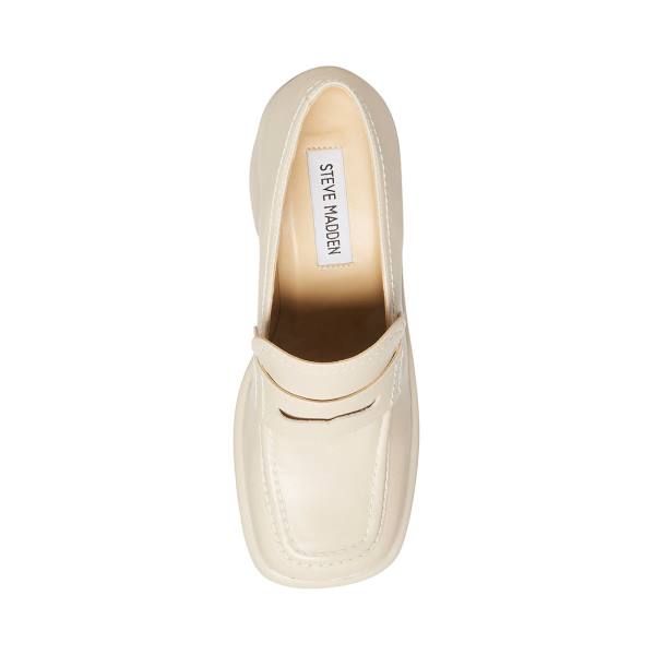 Steve Madden Fulfill Bone Leren Loafers Dames Beige | SM-147XI