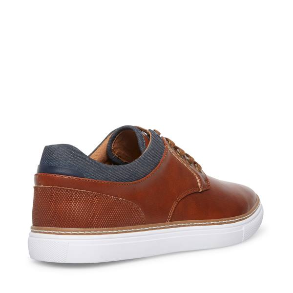 Steve Madden Gully Tan Leren Sneakers Heren Bruin | SM-018ZQ