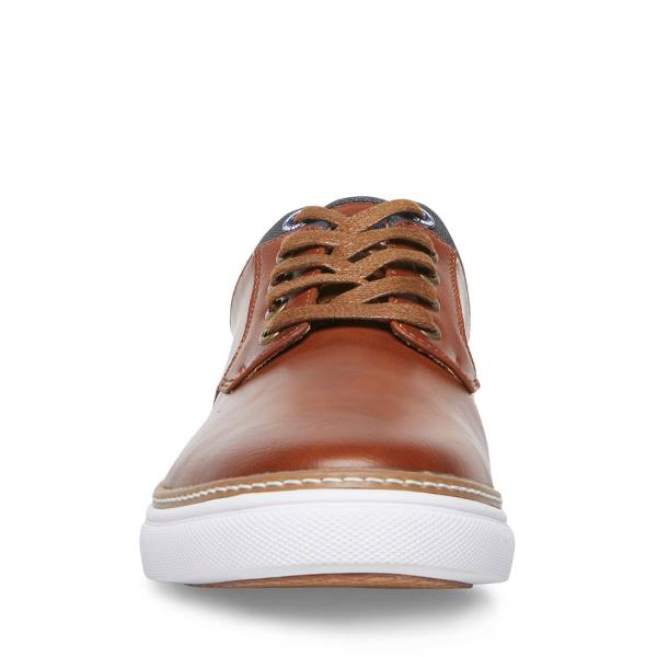 Steve Madden Gully Tan Leren Sneakers Heren Bruin | SM-018ZQ