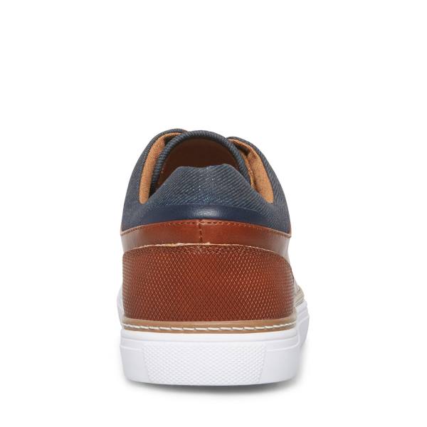 Steve Madden Gully Tan Leren Sneakers Heren Bruin | SM-018ZQ