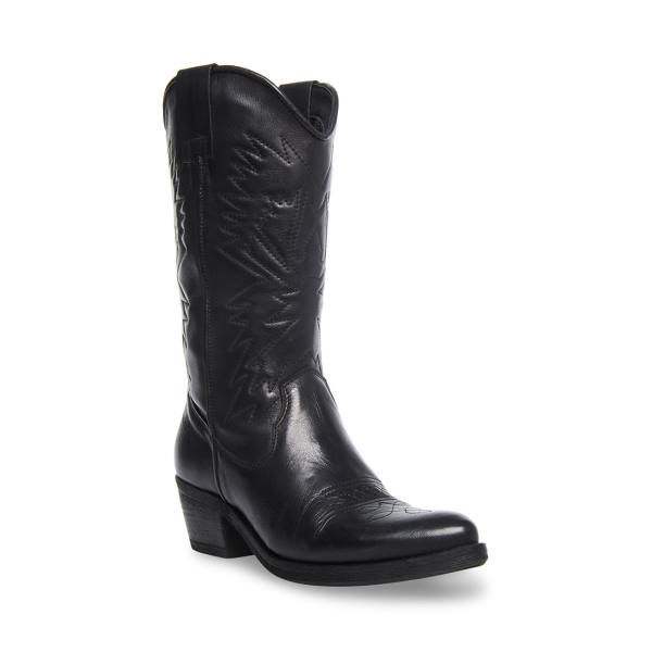 Steve Madden Hayward Leren Laarzen Dames Zwart | SM-157ZE