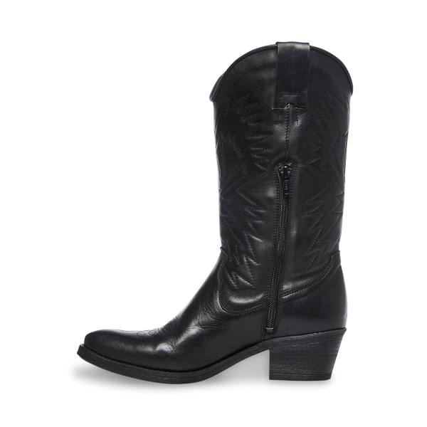 Steve Madden Hayward Leren Laarzen Dames Zwart | SM-157ZE