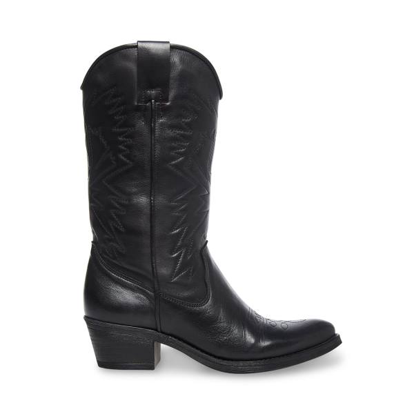 Steve Madden Hayward Leren Laarzen Dames Zwart | SM-157ZE