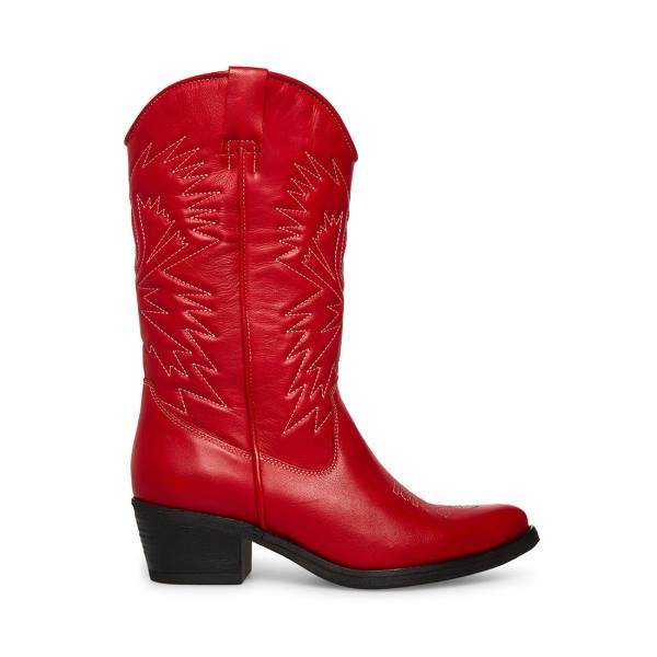 Steve Madden Hayward Leren Laarzen Dames Rood | SM-587XT