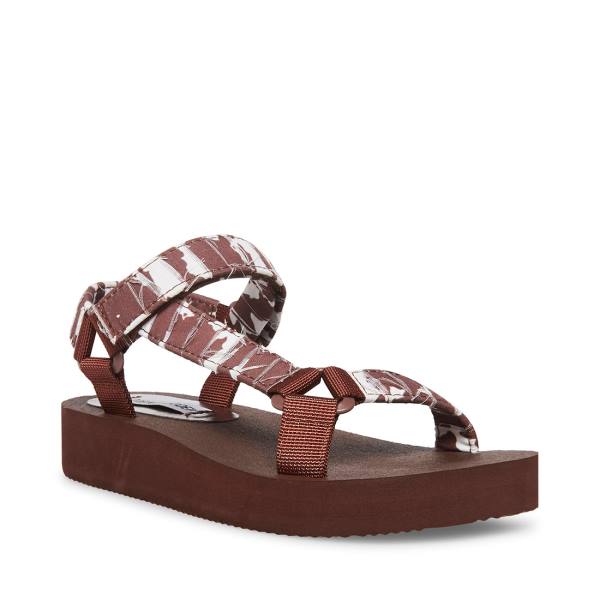 Steve Madden Henley Tan Sandalen Dames Bruin Bruin | SM-924FM