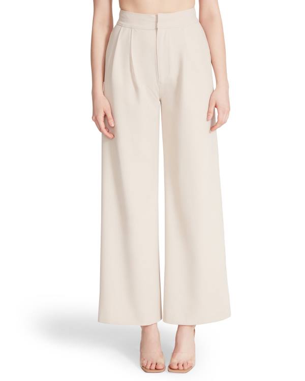 Steve Madden High Waisted Trouser Ivory Broeken Dames Wit | SM-951HI