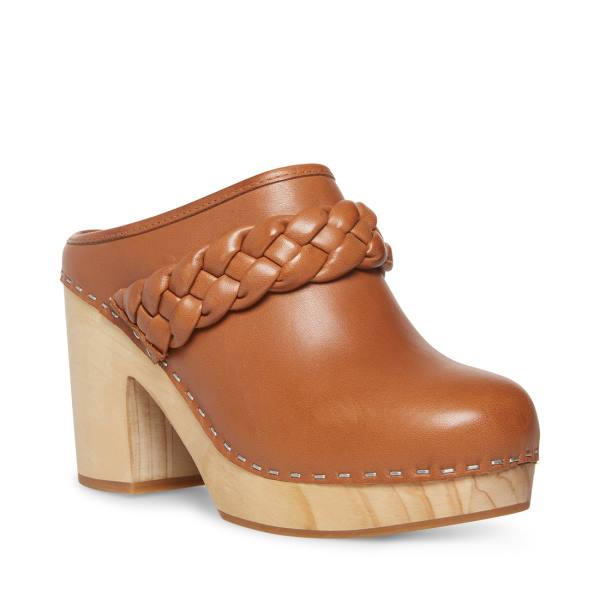 Steve Madden Highland Cognac Leren Heel Hakken Dames Bruin | SM-591YM