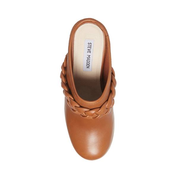 Steve Madden Highland Cognac Leren Heel Hakken Dames Bruin | SM-591YM