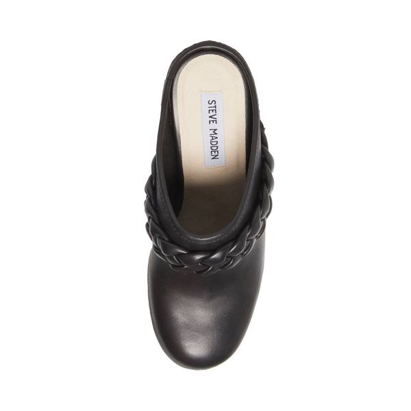 Steve Madden Highland Leren Heel Hakken Dames Zwart | SM-852AU