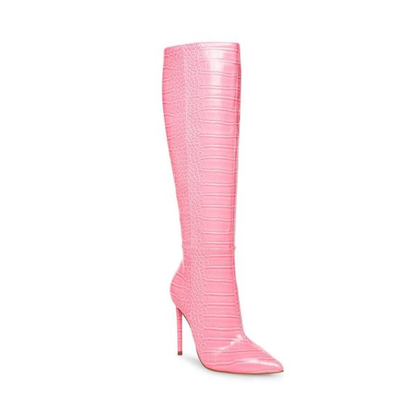 Steve Madden Idina Crocodile Laarzen Dames Roze | SM-389OH