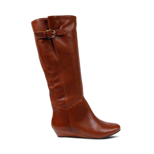 Steve Madden Intyce Cognac Leren Laarzen Dames Bruin | SM-842GF