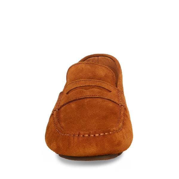 Steve Madden Italo Cognac Suede Loafers Heren Bruin | SM-064BG