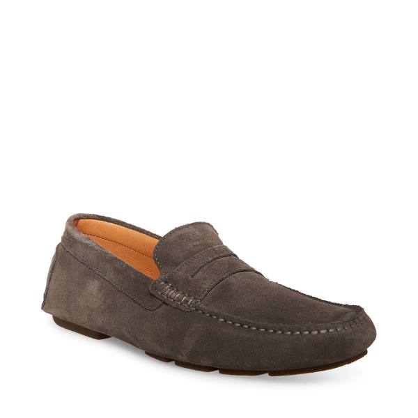 Steve Madden Italo Suede Loafers Heren Donkergrijs | SM-391TF