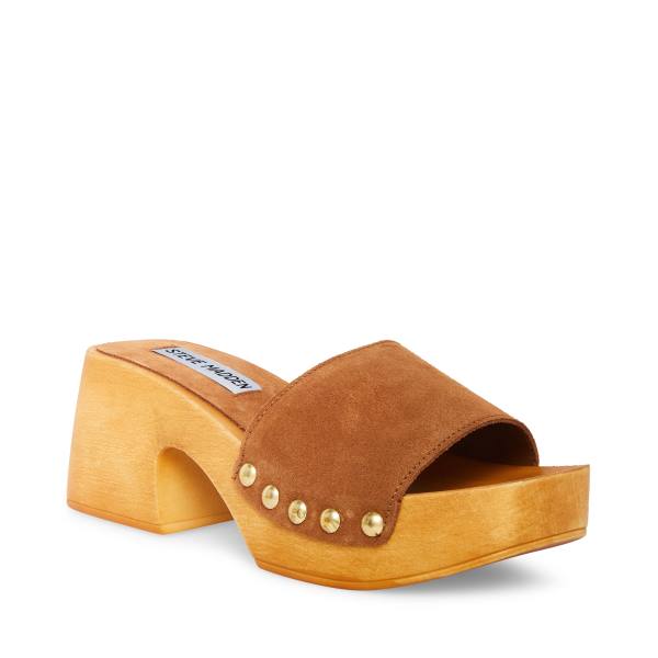 Steve Madden Izzy Suede Sandalen Dames Bruin | SM-637CV