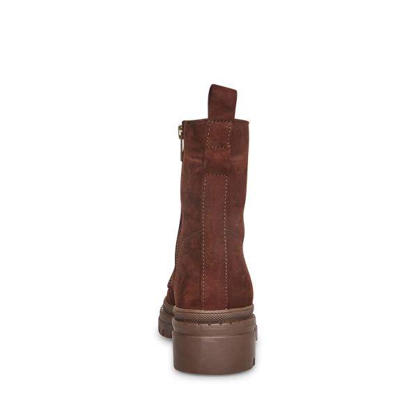 Steve Madden Jamisyn Nubuck Enkellaarsjes Dames Bruin | SM-981WJ