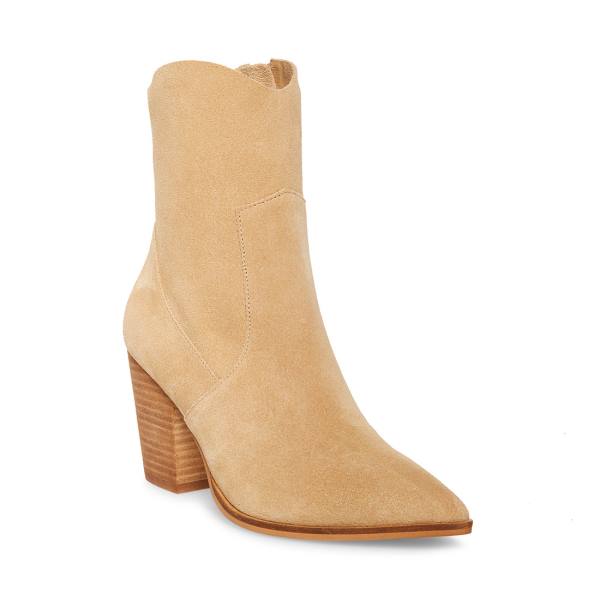 Steve Madden Janetta Sand Suede Enkellaarsjes Dames Bruin | SM-791LB