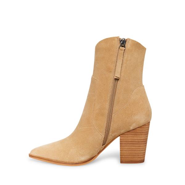 Steve Madden Janetta Sand Suede Enkellaarsjes Dames Bruin | SM-791LB