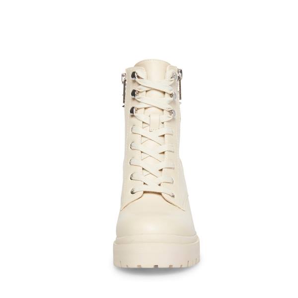 Steve Madden Jaydin Bone Leren Enkellaarsjes Dames Beige | SM-286BK