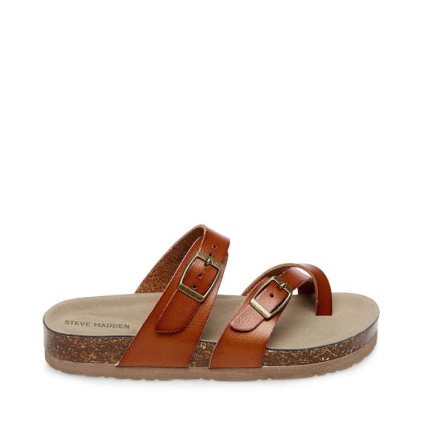 Steve Madden Jbeached Cognac Sandalen Kinderen Bruin | SM-081BO