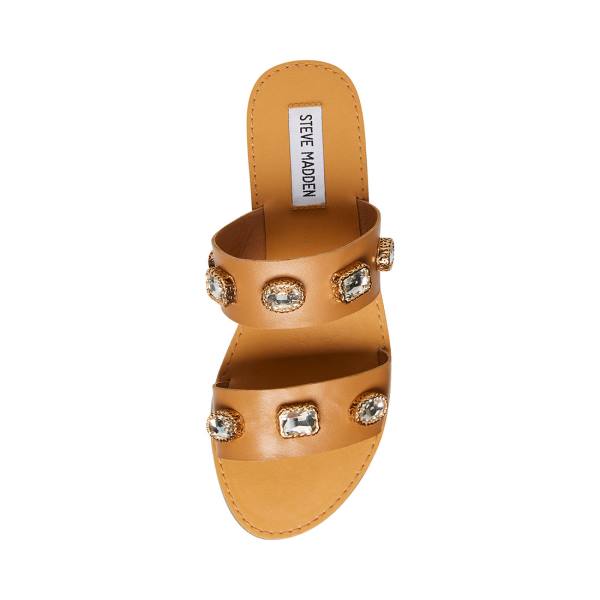 Steve Madden Jem Tan Sandalen Dames Bruin Gekleurd | SM-894DS