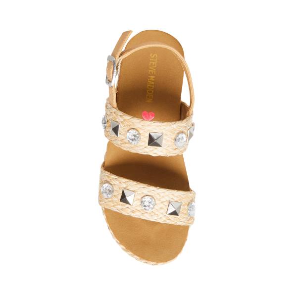 Steve Madden Jgemston Raffia Sandalen Kinderen Bruin | SM-246XL