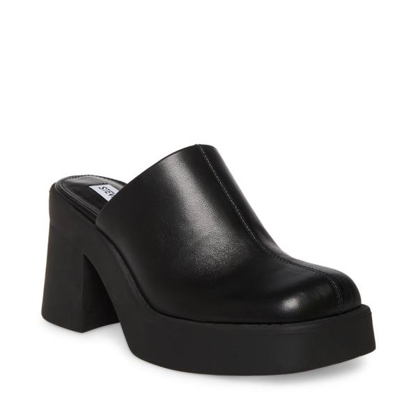 Steve Madden Kam Leren Heel Hakken Dames Zwart | SM-173GH