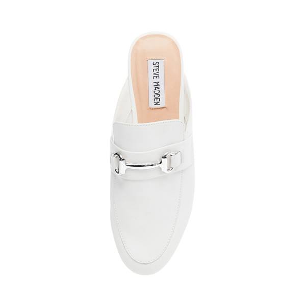 Steve Madden Kandi Leren Platte Schoenen Dames Wit | SM-782ME