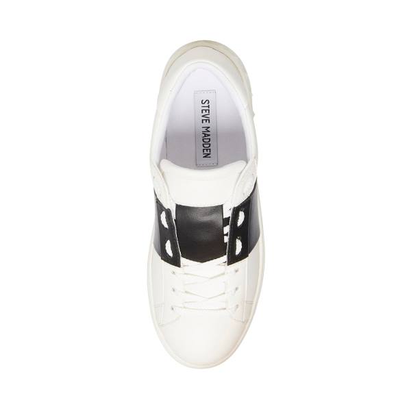 Steve Madden Keaton Sneakers Dames Wit Zwart | SM-251CN