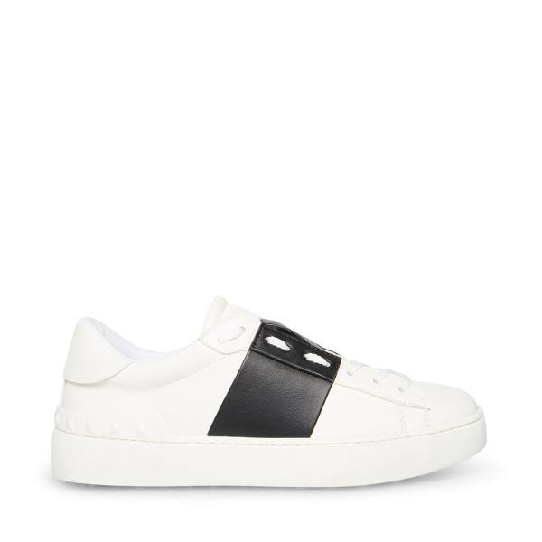 Steve Madden Keaton Sneakers Dames Wit Zwart | SM-251CN