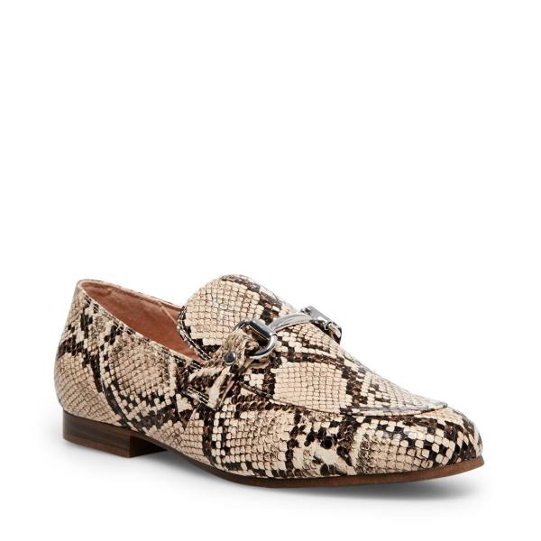 Steve Madden Kensley Tan Snake Platte Schoenen Dames Bruin Slangenprint | SM-526RG