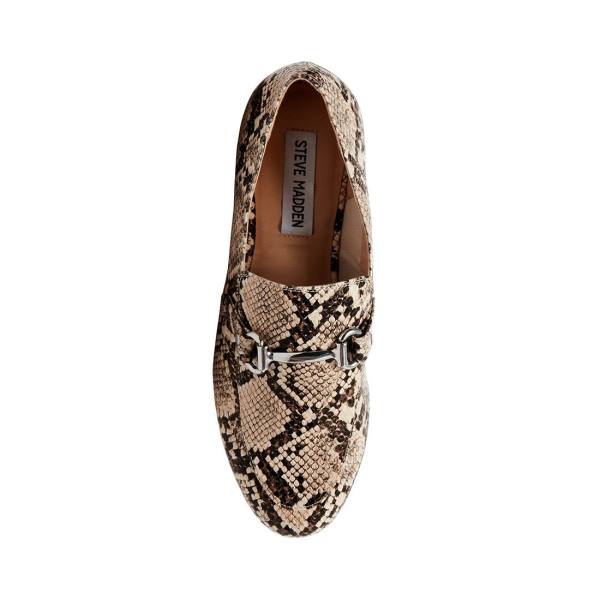 Steve Madden Kensley Tan Snake Platte Schoenen Dames Bruin Slangenprint | SM-526RG