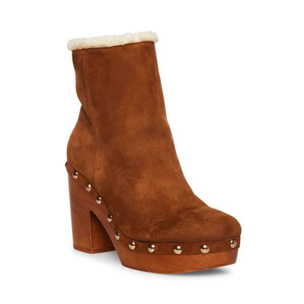 Steve Madden Kent Chestnut Suede Enkellaarsjes Dames Bruin | SM-870XL